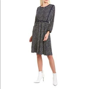 Final price MAX STUDIO Navy With Yellow & White Flowers Stretch Dress